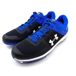 UNDER ARMOUR Mens Black/Blue Baseball Cleats Athletic Shoes US sz 13 NEW in Box